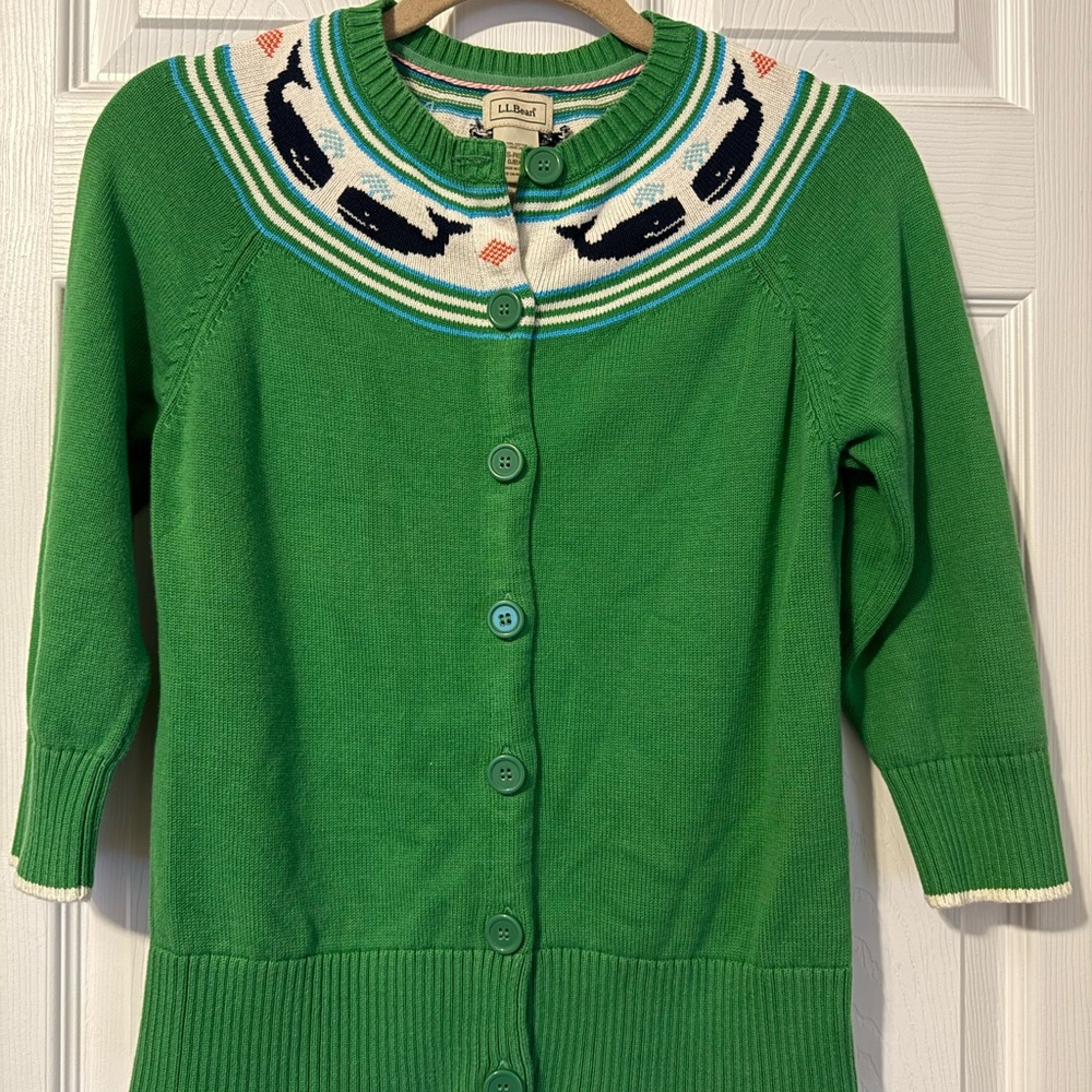 Preppy whale button cardigan